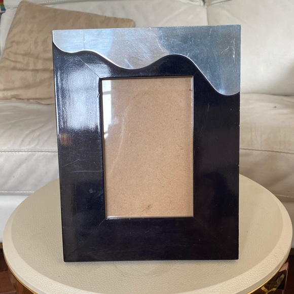 Groovy Glam Black Lacquer & Silver Picture Frame - Picture 3 of 6